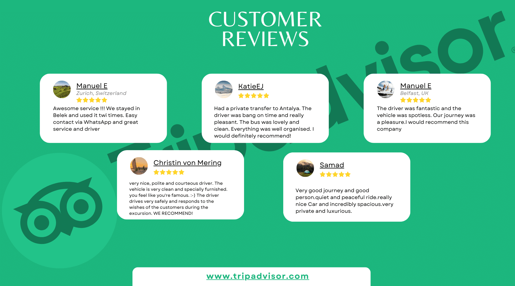 Benzersiz Transfer Deneyimi için Hizmetinizdeyiz